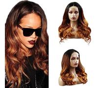 Weeybay Onda del corpo 4x4 parrucca frontale in pizzo 1B4/30 Tre toni nero e marrone scuro misto con miele biondo capelli umani parrucca 8A Glueless Baby Hair 20 pollici