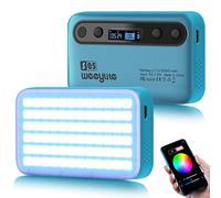 Weeylite Luce video RGB S05 con controllo app, mini luce per fotocamera con batteria da 2000 mAh, a 360°, 26 effetti di luce, CRI 95+/2800-6800 K, piastra luminosa a LED per fotografia e video (S05