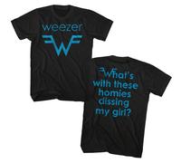 Weezer - Blu Logo & Testo - Manica Corta - Adulti - T-Shirt