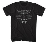 Weezer Flying W T-Shirt Manica Corta Da Uomo Cotone Nero Girocollo
