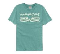 Weezer Grigiastra a Quadretti Licenza Ufficiale Adulto Manica Corta Comodo Color