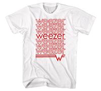 Weezer Repeating Logo T-Shirt Uomo Manica Corta Cotone Girocollo Bianca