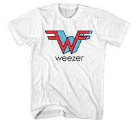 Weezer T-Shirt Manica Corta White Cotone Crew Neck Graphic Print