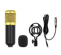 Wefenad BM800 microfono a condensatore + scheda audio V8 rete di ancoraggio rosso staffa di registrazione computer diaframma grande set lbroadcast BM800 full plastic single wheat (maglia dorata)