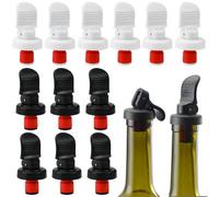 WEFHEF 12 Pezzi Tappi per Bottiglie di Vino, Tappi Ermetici per Vino, Tappo Bottiglie di Birra e Champagne, per Maggior Parte dei Tipi di Bottiglie, Universali, 7 * 3.2cm, (6 Neri + 6 Bianchi)