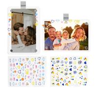 WEFHEF 2 Pezzi Portafoto per Auto, Portafoto Magnetico in Acrilico con 2 Adesivi e 2 Ganci, Cornice Auto Magnetica in Acrilico per Visiera Parasole Auto, Clip per Visiera per Auto 6×9cm