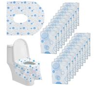 WEFHEF 20 Pezzi Copriwater Copri WC Monouso 65x60 cm Adatto alla Maggior Parte delle Misure per i WC Portatile da Viaggio Campeggio
