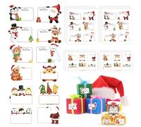 WEFHEF 40 Fogli Etichette Natalizie, Etichetta Regalo Natale di 240 Pz Simpatici Adesivi Natalizi Scrivibili Etichette Natale per Barattoli, Buste, Pacchetti, Biscotti, Caramelle, 12 Design