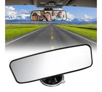 WEFHEF Specchietto Retrovisore Auto, Angolo Regolabile a 360°Specchio Parasole per Automobili, con Ventosa Potente Automobili Specchio per Trucco in Vetro Antispruzzo per Auto, SUV, MPV 20X6.5cm