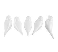 WEFLAIR Gancio a muro bianco a forma di uccellino/Supporto da Parete Multiuso per Chiave per Asciugamano e Cappello, Set di 5