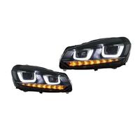 WEFOLCC Gruppo Ottico Anteriore Per VW Per Golf 6 2010-2014 Con Segnale Di Sintonizzazione Dinamico Lente A Doppia U Per Proiettore Laser(With Demon Eye)