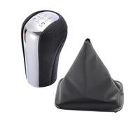 WEFOLEN Per Toyota Per Corolla 1998-2009 5 Velocità Cromato E Pomello Del Cambio Auto In Pelle Cuffia Del Cambio Cuffia Del Cambio Pomello Del Cambio(White 1 Set)