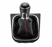 WEFOLEN Per VW Per Golf 5 6 Per Jetta V VI Per Scirocco 5 6 Velocità Pomello Del Cambio Leva Cuffia Cuffia Set In Pelle Nera(5 Speed)