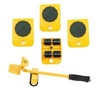 WeFoonLo 1 Set mobili Lifter Durable Heavy Appliance Mobili Sollevamento e spostamento Set di utensili per mobili pesanti e sollevamento di apparecchi, 1 asta di sollevamento e 4 rulli mobili (Giallo)