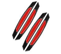 WeFoonLo 4 Pezzi Nero in Fibra di Carbonio Auto Car Door Bump Protector Sticker per Auto SUV Pickup Truck (Rosso)