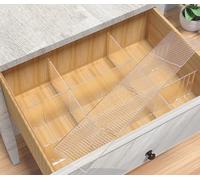 WeFoonLo 8pcs fai da te in plastica cassetto organizzatore regolabile divisori per cassetti per casa armadio ordinato, materiale scolastico ufficio, utensili da cucina utensili (Bianco trasparente)