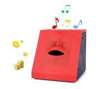 WeFoonLo Moneta di Novità Mangiare Musicale Face Bank Raccolta Automatica di Risparmio di Moneta Piggy Bank per Bambini (rosso piatto)