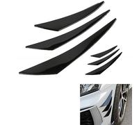 WeFoonLo Universal Car Spoiler Canards Kit Paraurti anteriore Lip Splitter, 6pcs Auto Esterno Morbide Pinne Auto Corpo Anti Collisione Strip Decal Sticker (Nero)