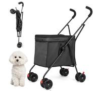 Wefrib Carrello della spesa pieghevole, carrello da giardino resistente, vagone da spiaggia all'aperto, grande capacità con ruote per tutti i terreni, carrello pieghevole regolabile per campeggio,