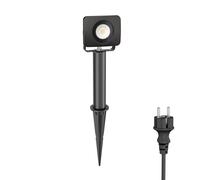 ledscom.de Faretto da giardino a LED Wega con picchetto a terra e base di 15 cm per esterni, nero, 9,46W, 935lm, bianco caldo