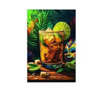 WEGAGTTT Stampa artistica su tela, motivo: Caipirinha brasiliana, decorazione per camera da letto, ufficio, camera da letto, regalo, 20 x 30 cm