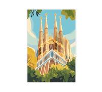 WEGAGTTT Stampa artistica su tela, motivo: La Sagrada Família, decorazione per camera da letto, ufficio, camera da letto, regalo, 30 x 45 cm