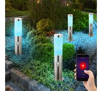 Wegelampe Stehlampe WiFi Smart App 4 Pezzi Dimmbar RGB LED Esterno