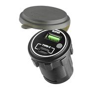 Wegiwuca Adattatore di ricarica per auto a doppia porta da 66 W con PD30W Tipo C + USB 36 W Caratteristica Touch Interruttori e luce a LED per la maggior parte dei veicoli con luce a LED