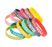 Wegiwuca Braccialetti colorati in silicone resistente alle allergie e sostenibile, per sport, viaggi, atmosfera positiva di tutti i giorni, One Size, come descritto