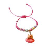 Wegiwuca Braccialetto alla moda in resina capibara intrecciato unico fascino artistico accessori da polso per ogni occasione regolabile bambini, One Size, come descritto