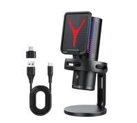 Wegiwuca Desktop USB Mic Con Luci Colorate E Pulsante Silenzioso Microfono A Condensatore Regolare Il Suono Per Registrare Per Più Dispositivi