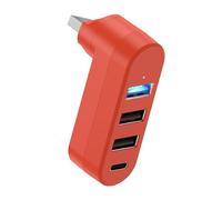 Wegiwuca Portatile 4 in 1 USB3.0 Extension Hub Dongle, A | 180 gradi di rotazione, USB3.0 Data Power Extender Fit stretto spazio su qualsiasi dispositivo, per computer portatili