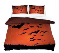 WEGLOK Copriletto Halloween Casa Infestata Singolo, 3 Pezzi, Copriletto Mummia Spaventosa Singolo, Decorazioni Halloween, per primavera, estate, autunno e inverno, Casa Infestata, 200 x 200cm