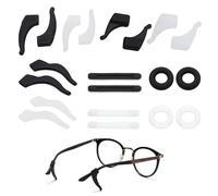 WEGLOK Ferma Occhiali, 10 paia, Silicone, Antiscivolo, Nero+Bianco