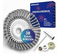WEGLUST 38 spazzole in acciaio, per decespugliatore, spazzola rotonda per decespugliatore, spazzola metallica da 200 x 25,4 mm, con forma conica, rimuove facilmente erbacce e muschio