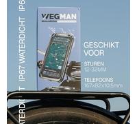 Wegman Supporto per telefono per bicicletta, impermeabile, IP67, in silicone antiurto, girevole a 360°, compatibile con touchscreen, ingresso per cavi, adatto per bicicletta, bicicletta, fat bike