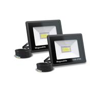 Wegoodlife 2 faretti LED da 10 W, per esterni, super luminosi, 730 lm, 3000 K, luce bianca calda, IP66, impermeabili, per cortile, garage, area sportiva, corridoio, giardino