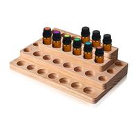 WEGREAT Espositore Oli Essenziali Legno 4 Strati con 30 Slot Espositore per Olio Essenziale, Oli Essenziali Scatole Decorative per Fragranze per Oli Profumati, Oli Essenziali e Altri Piccoli Oggetti