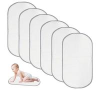WEGREAT Set di 6 fasciatoio riutilizzabile: fasciatoio lavabile e impermeabile, 30 x 60 cm, in viscosa di bambù, morbido e protettivo, comfort per bambini, bianco