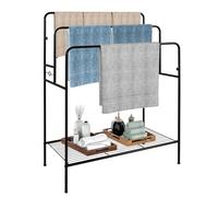 WeGXY Portasciugamani taglie forti per bagno, stendibiancheria per asciugamani autoportante, 3 ripiani per asciugamani da piscina all'aperto, supporto per trapunta per soggiorno, porta coperte,
