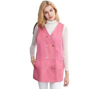 WEHAM Gilet Anti-Radiazioni EMF 5G, Grembiule da Lavoro per maternità, Tunica Protettiva in Tessuto Argentato con Protezione RFID e WiFi,Rosa,XL
