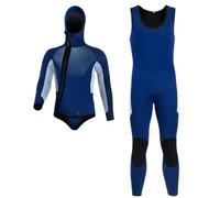 WEHAM Muta Calda in Neoprene da 5 mm per Uomo, Muta da Sub Spessa Divisa, Snorkeling Profondo, Surf, Nuoto, Muta Fredda e bagnata,Blu,L