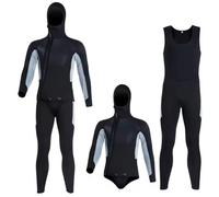 WEHAM Muta Calda in Neoprene da 5 mm per Uomo, Muta da Sub Spessa Divisa, Snorkeling Profondo, Surf, Nuoto, Muta Fredda e bagnata,Nero,L