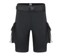 WEHAM Pantaloncini per Muta in Neoprene da 3 mm per Tenere al Caldo Pantaloncini Cargo per Muta Unisex con Fibbia con Anello a D Foro di Perdita per Accessori per Attrezzature subacquee,Nero,S