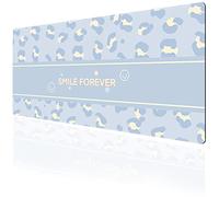 Wehilio - Tappetino per mouse XXL, 800 x 300 x 3 mm, con motivo floreale fresco, con bordi cuciti, per giocatori, ufficio e casa