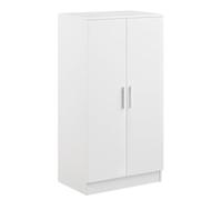 WeHome - Scarpiera in legno a 2 ante con 7 ripiani interni, scarpiera mobile con ante e ripiani, scarpiera, 55 x 36 x 108 cm, ideale per risparmiare spazio, colore bianco