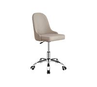 WeHome - Sedia Scrivania Modello ABBY, Sedia Poltroncina in Lino, Sedia Ufficio Girevole, Base Cromata E 5 Ruote, Sedia Da Scrivania Per Cameretta, Ufficio, Studio, Arredo Casa (Gray, ABBY)