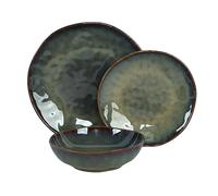 WeHome - Servizio Piatti 6 Persone, Set Piatti 18 Pezzi, Piatti Colorati Ceramica, Piatti Moderni, Lavabile In Lavastoviglie, Compatibile Con Forno A Microonde (Verde Scuro)