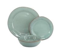 WeHome - Servizio Piatti 6 Persone, Set Piatti 18 Pezzi, Piatti Colorati Ceramica Modello Rita, Piatti Moderni 3 Misure, Lavabile In Lavastoviglie, Compatibile Con Forno A Microonde (Blu)
