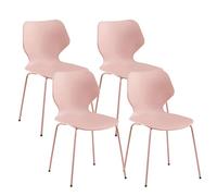 WeHome - Set 4 Sedie Moderne In Polipropilene Colorato, Sedie Sala Da Pranzo Con Gambe In Metallo, Sedia Cucina Moderna 4 Pezzi 58x47x82 cm, Sedie Colorate Design (Rosa)